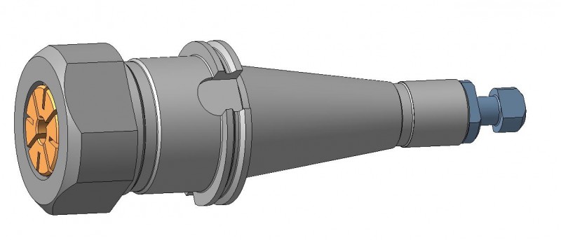 Цанговый патрон для фрезерного или координатно-расточного станка с конусом крепления 7:24. Внутренний конус для цанг 1:7
